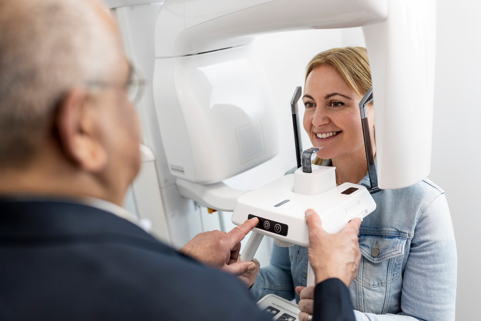 Specialist Doing Dental Imaging OPG to Female Patient | Digital Dental X ray | Capital Radiology